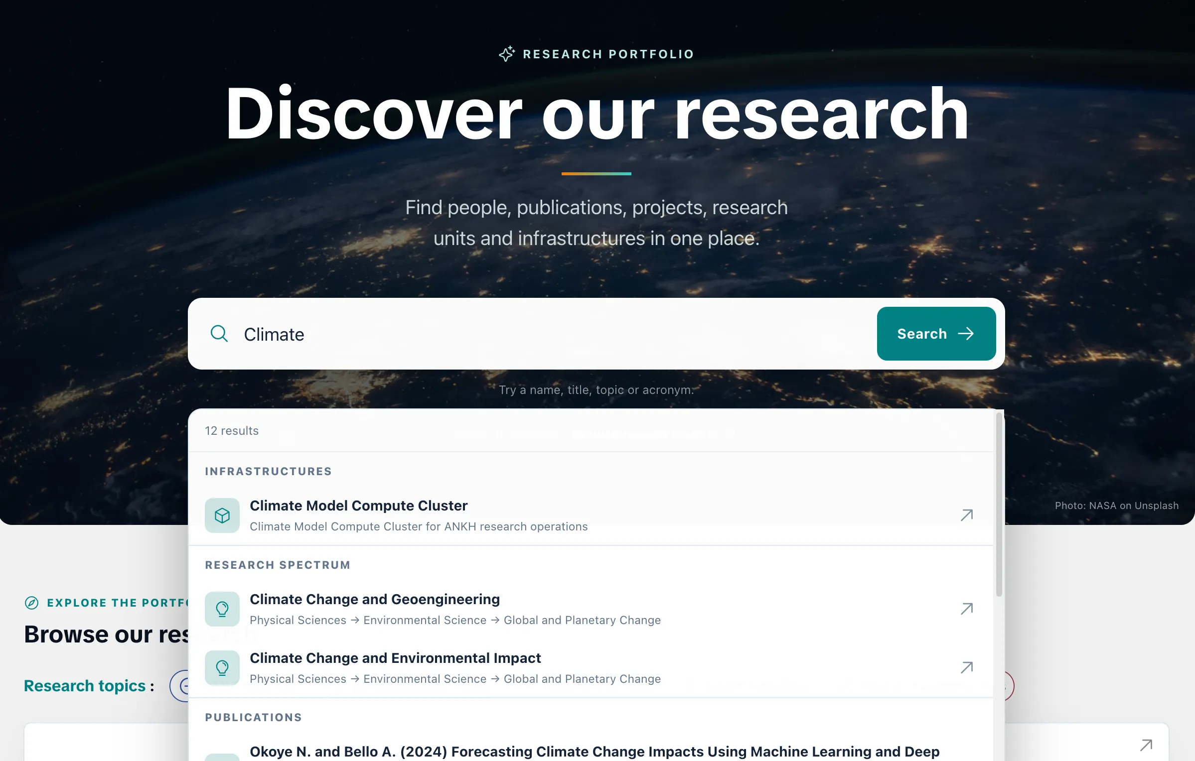 Portfolio Startseite